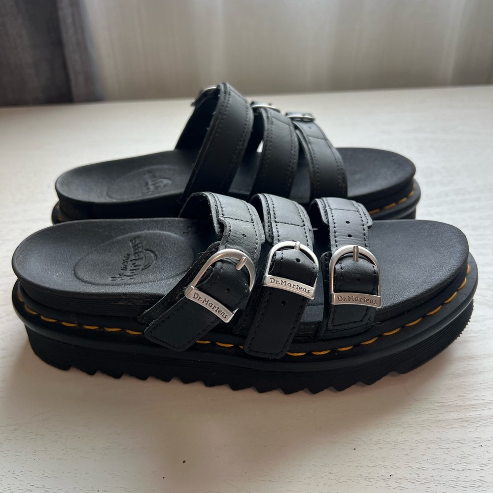 Dr. Martens Blaire Leather Slide Sandals Size 6 W